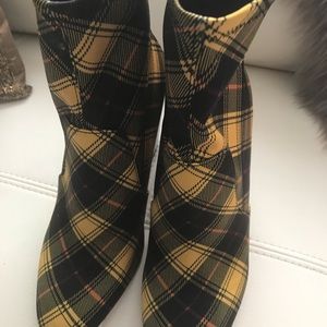 Aldo yellow and black Plaid booties( on sale now)